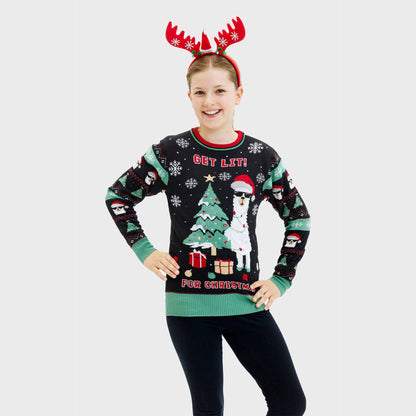 Velina Moda | Get Lit Llama Christmas Christmas Sweater Women