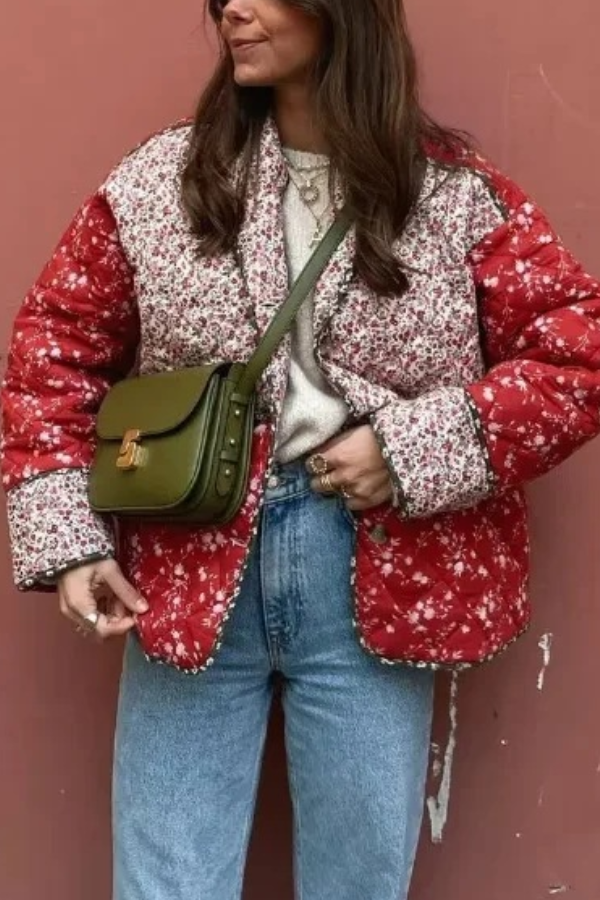 Velina Moda | Contrasting Color Shades Cotton Jacket
