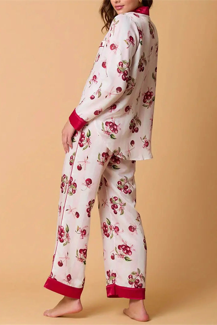 Velina Moda | Christmas Festive Striped Pattern Pajama Set