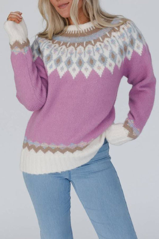 Velina Moda | Christmas Thickened Round Neck Long Sleeve Knitted Sweater