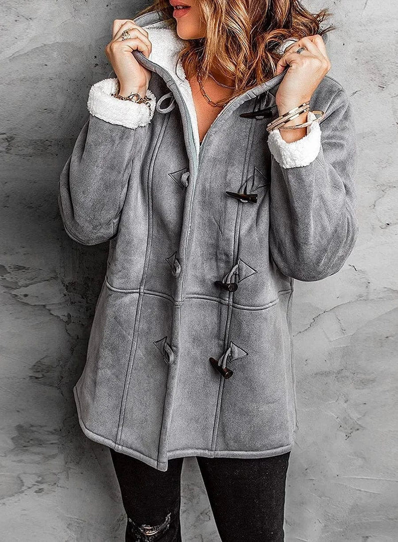 Velina Moda | Jacket with hood made of soft fabric