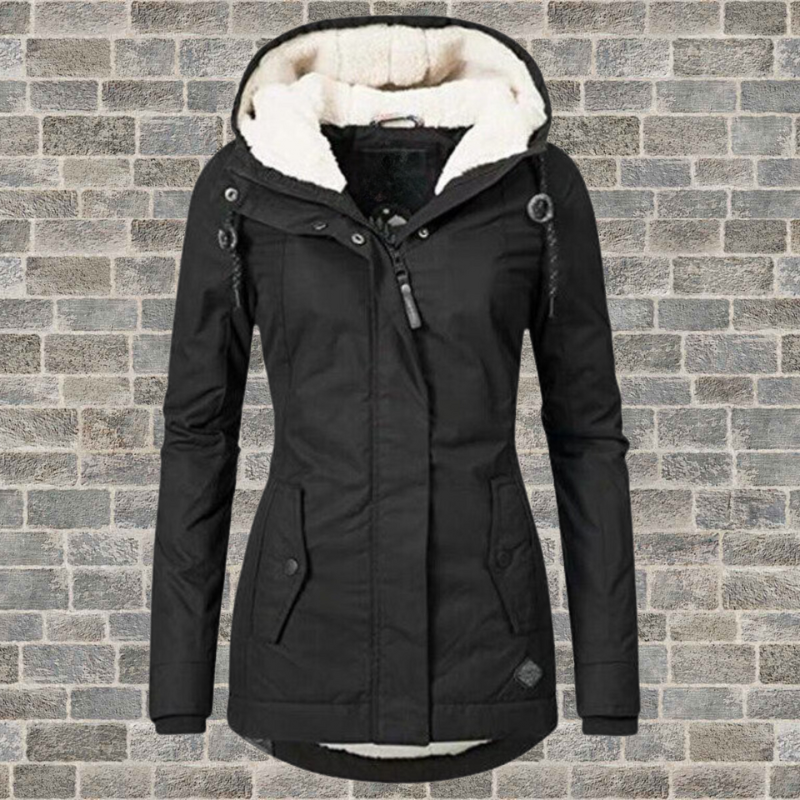 Velina Moda | Long Winter Jacket Women with Hood - Women's Winter Clothing