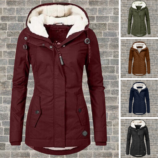 Velina Moda | Long Winter Jacket Women with Hood - Women's Winter Clothing