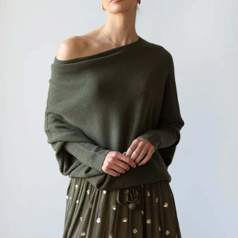 Velina Moda | Draped Turtleneck Sweater Women - Sweater Women