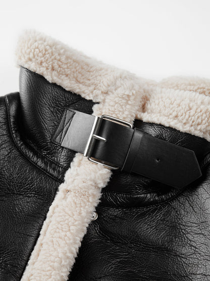 Velina Moda | Padded Suede Flight Jacket