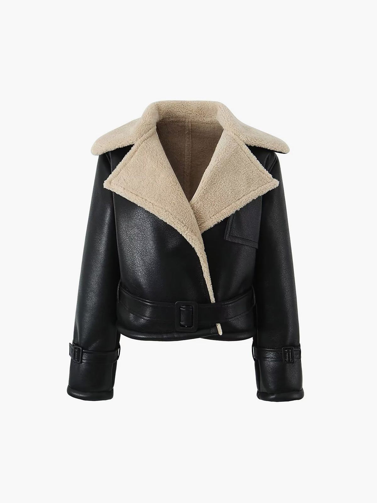 Velina Moda | Blessed Sherpa Lined Lambskin Flight Jacket