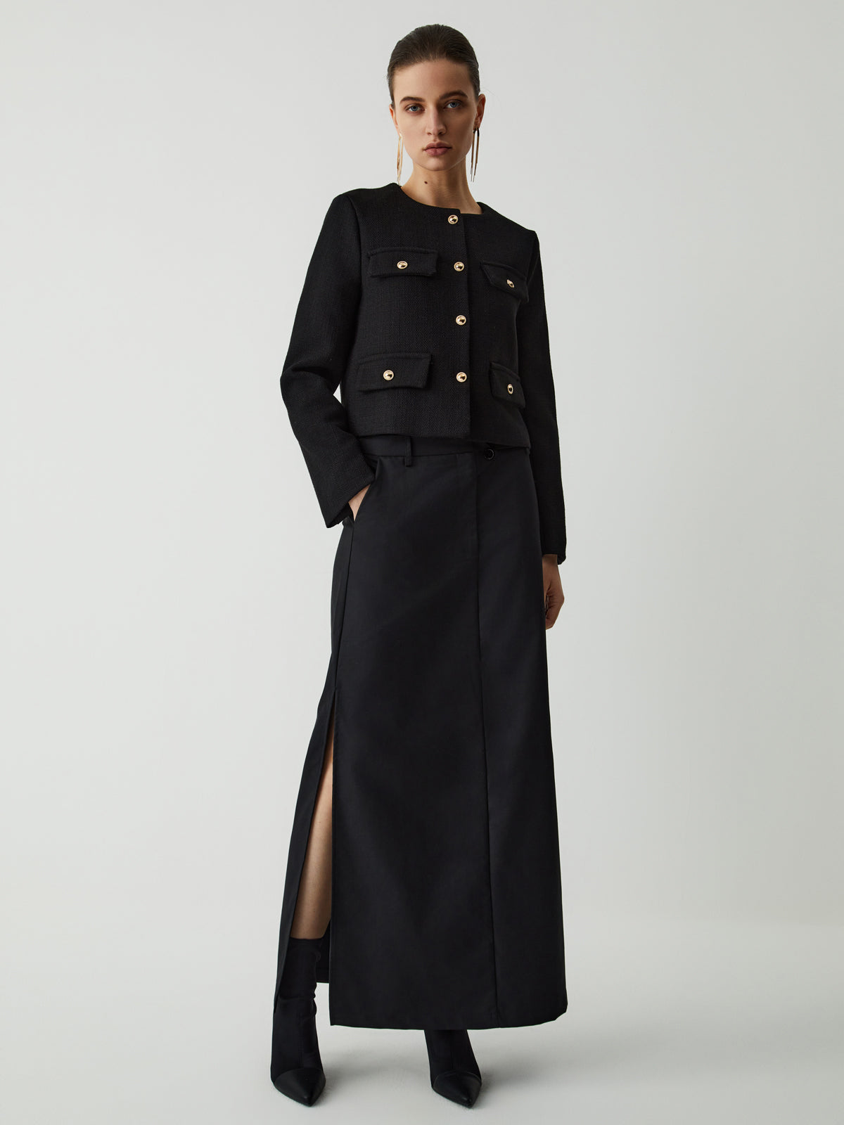 Velina Moda | Button Tweed Jacket