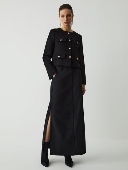 Velina Moda | Button Tweed Jacket