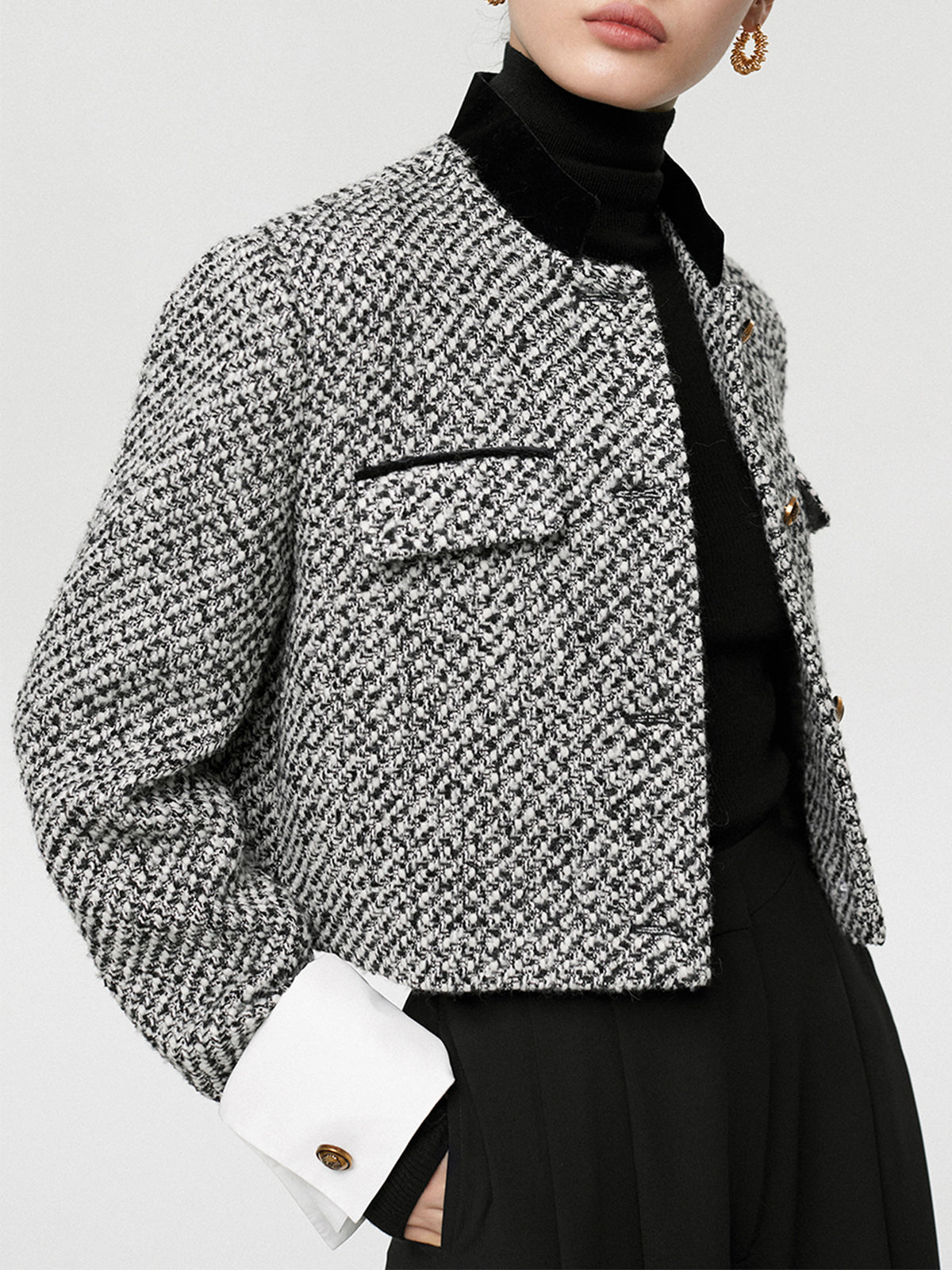 Velina Moda | Boucle Crop Blazer