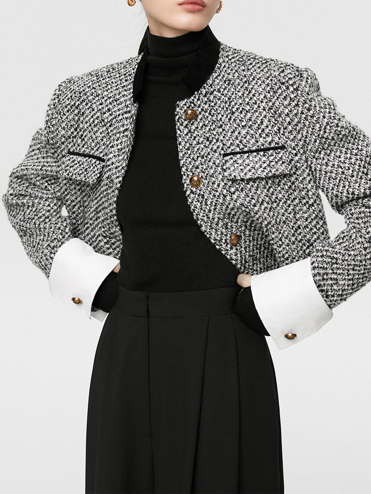 Velina Moda | Boucle Crop Blazer