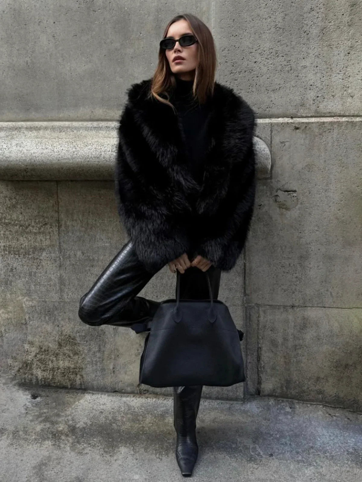 Velina Moda | Faux Fur Collar Jacket