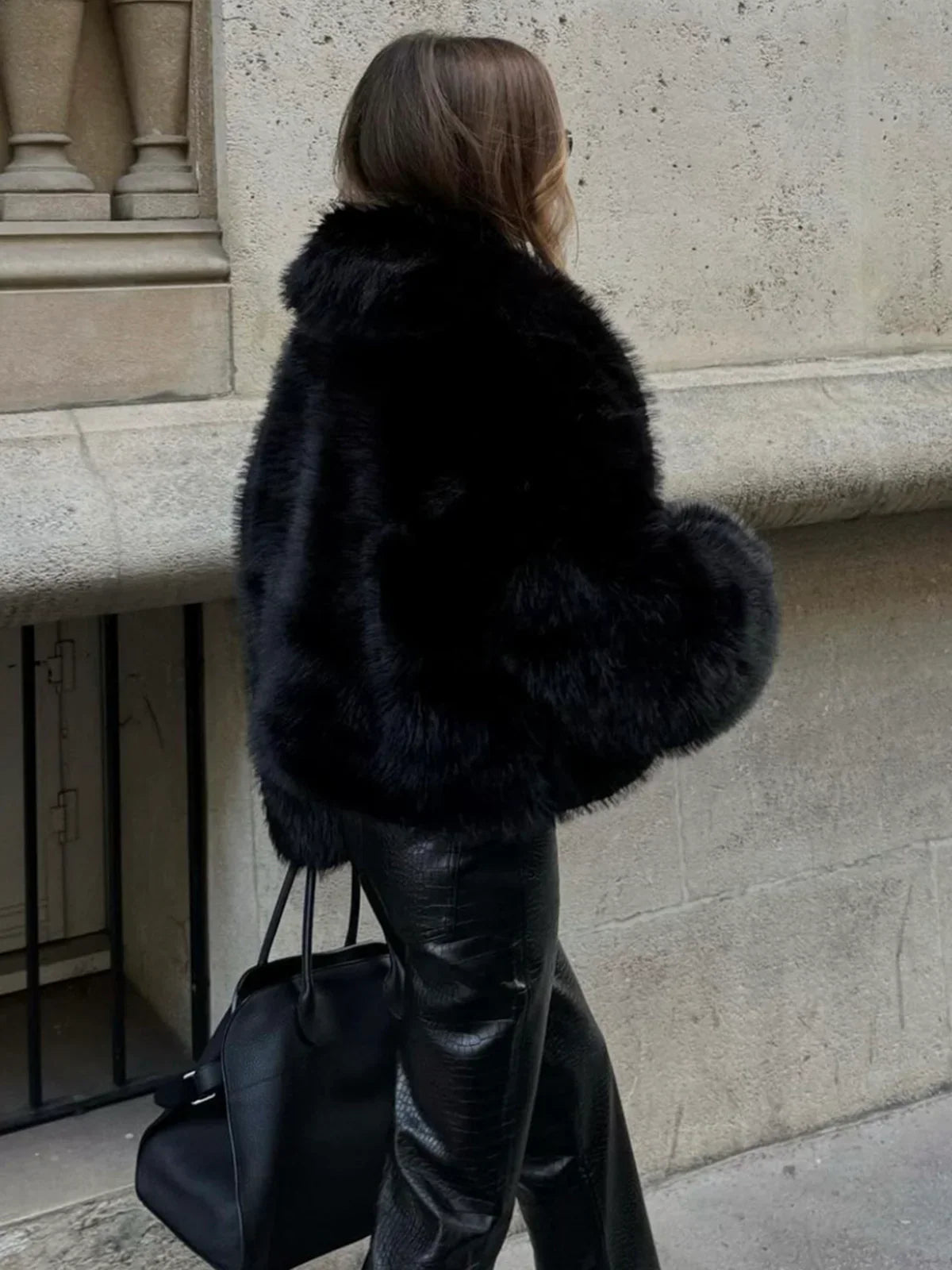 Velina Moda | Faux Fur Collar Jacket