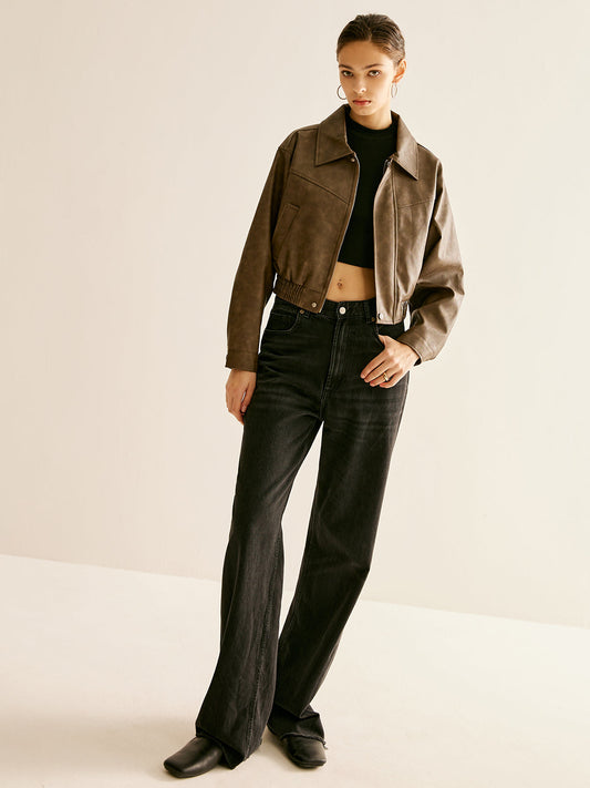 Velina Moda | Faux Leather Jacket