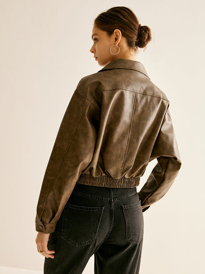 Velina Moda | Faux Leather Jacket
