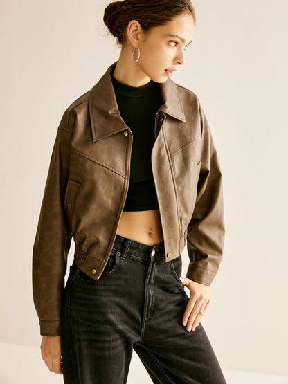 Velina Moda | Faux Leather Jacket