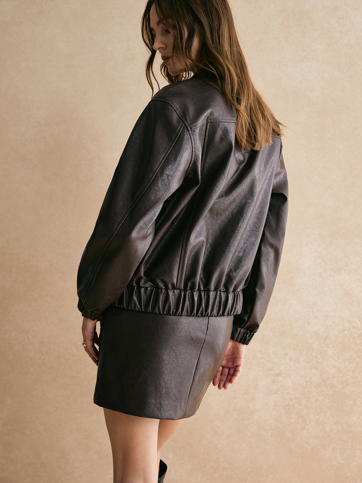 Velina Moda | Faux Leather Jacket