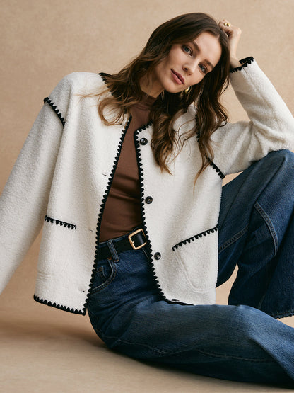 Velina Moda | Trim Minky Fleece Jacket