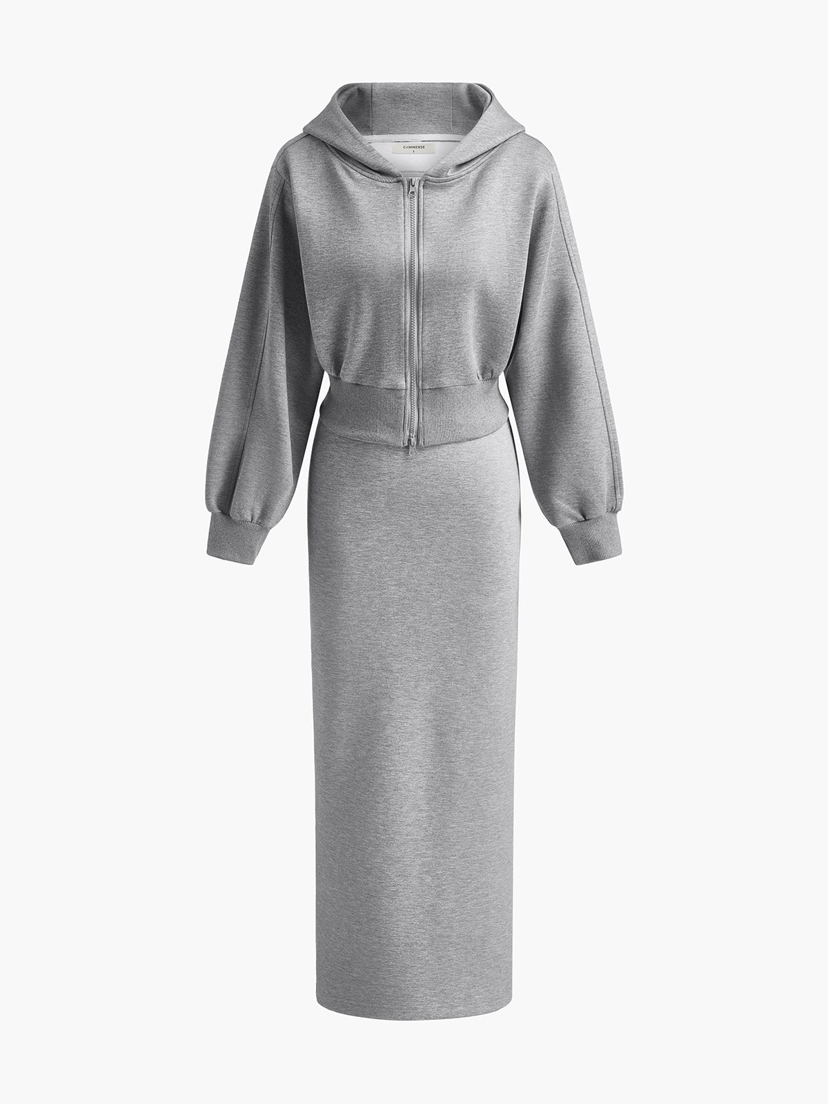 Velina Moda | Long Sleeve Zip Crop Hoodie