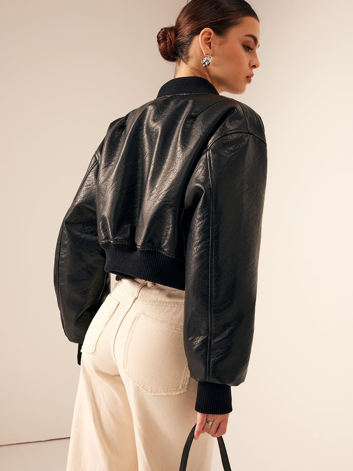 Velina Moda | Bags Pu Leather Short Jacket