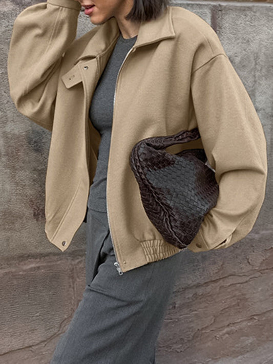 Velina Moda | Simple Zip Polo Jacket