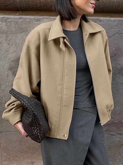 Velina Moda | Simple Zip Polo Jacket
