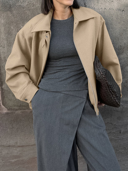 Velina Moda | Simple Zip Polo Jacket