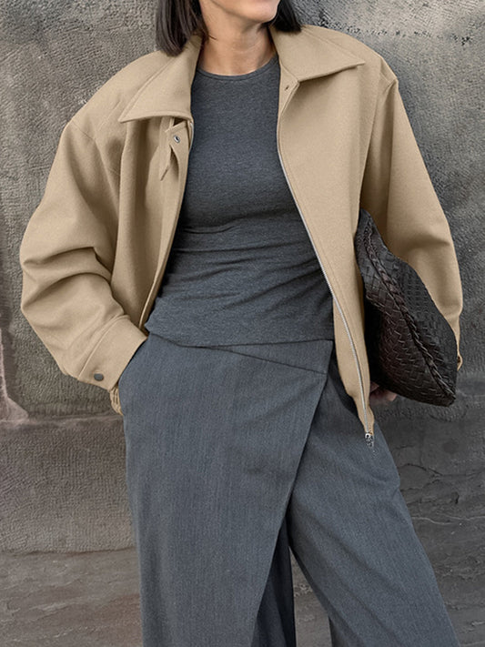 Velina Moda | Simple Zip Polo Jacket