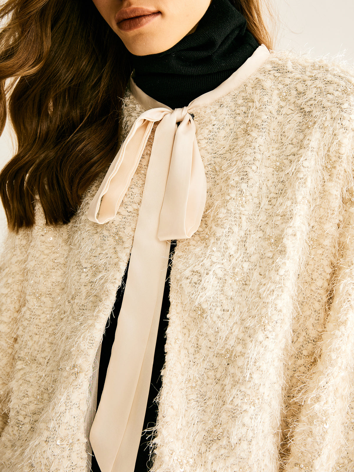 Velina Moda | Neck Fuzzy Jacket