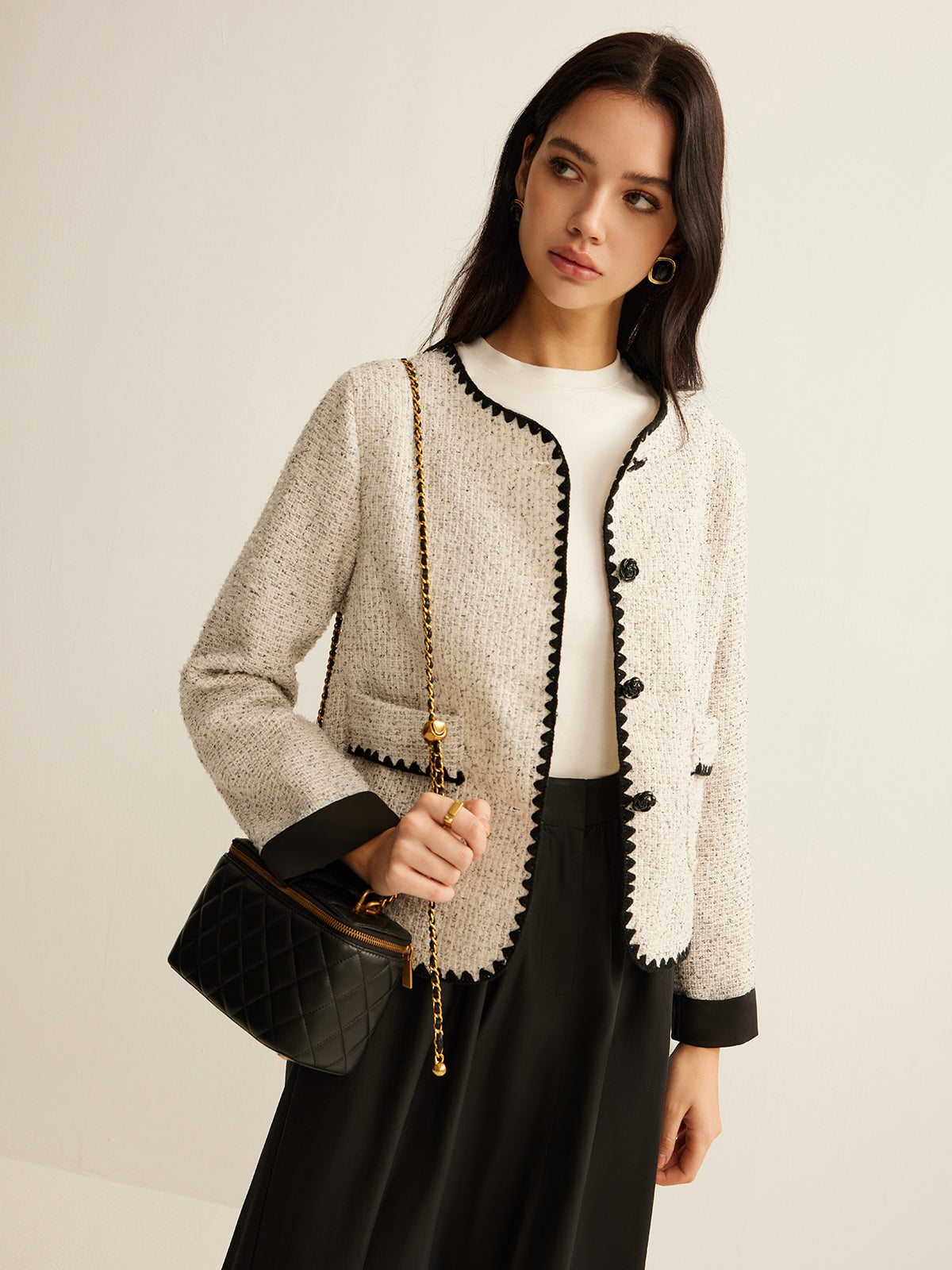 Velina Moda | Trim Tweed Short Jacket