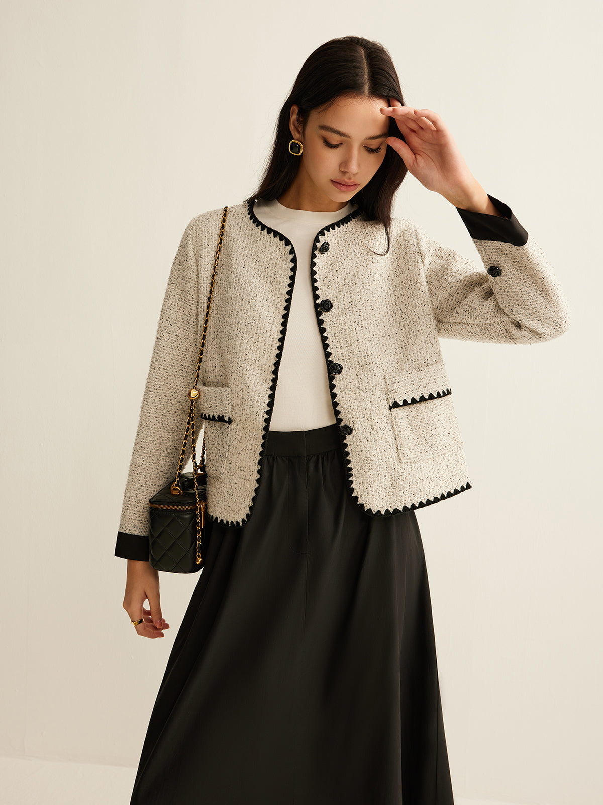 Velina Moda | Trim Tweed Short Jacket
