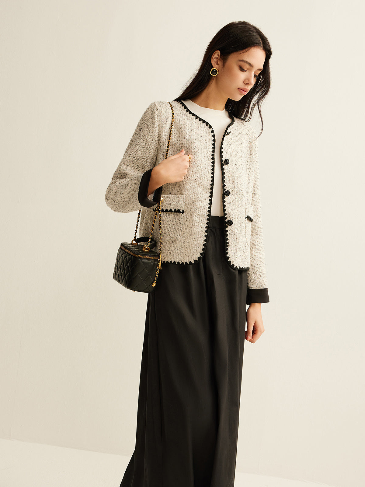Velina Moda | Trim Tweed Short Jacket
