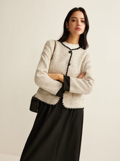 Velina Moda | Trim Tweed Short Jacket