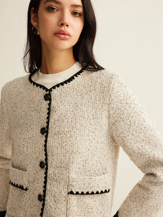 Velina Moda | Trim Tweed Short Jacket