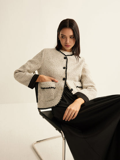 Velina Moda | Trim Tweed Short Jacket