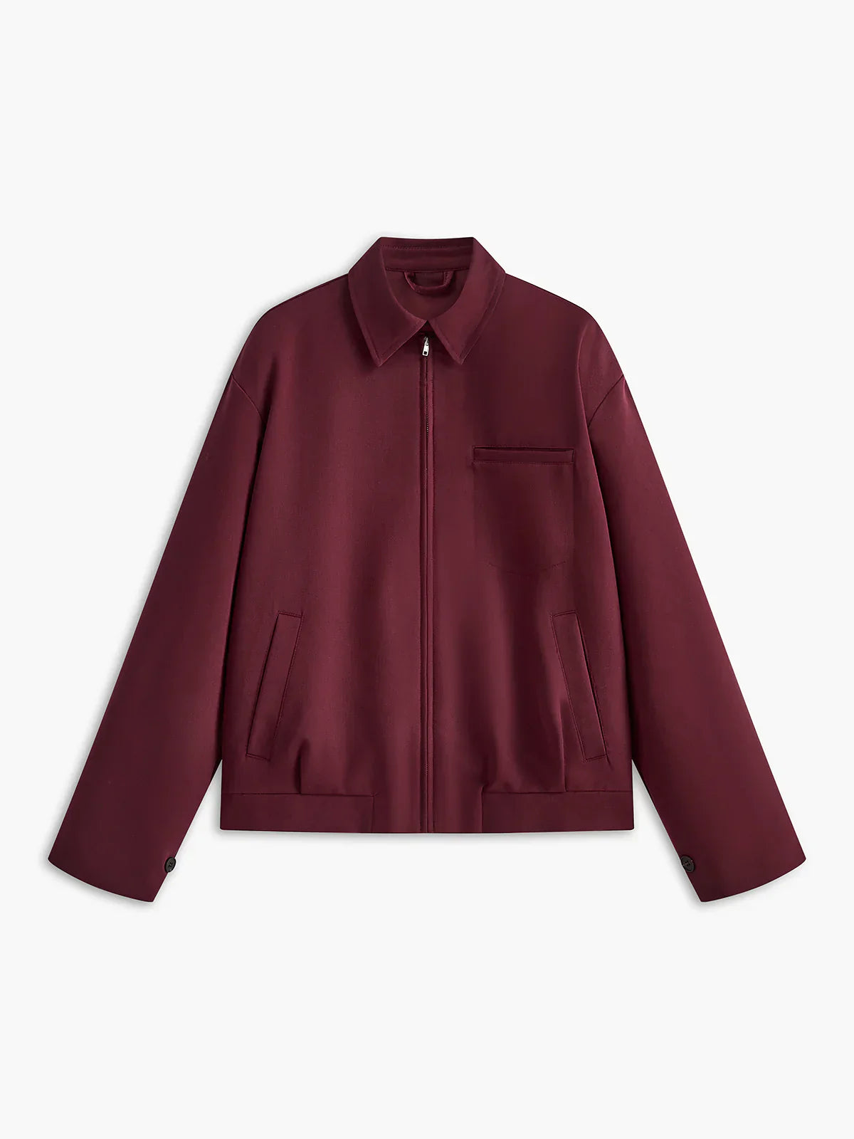 Velina Moda | Reversible Zipper Burgundy Jacket