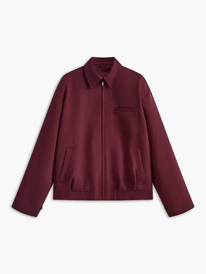 Velina Moda | Reversible Zipper Burgundy Jacket