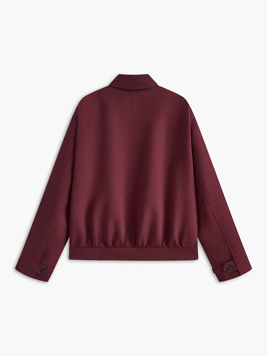 Velina Moda | Reversible Zipper Burgundy Jacket