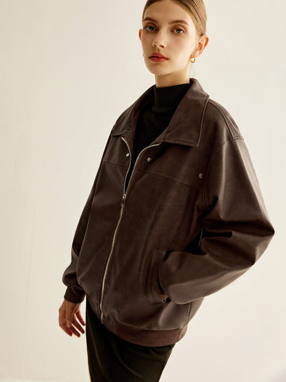 Velina Moda | Shift Pu Leather Jacket
