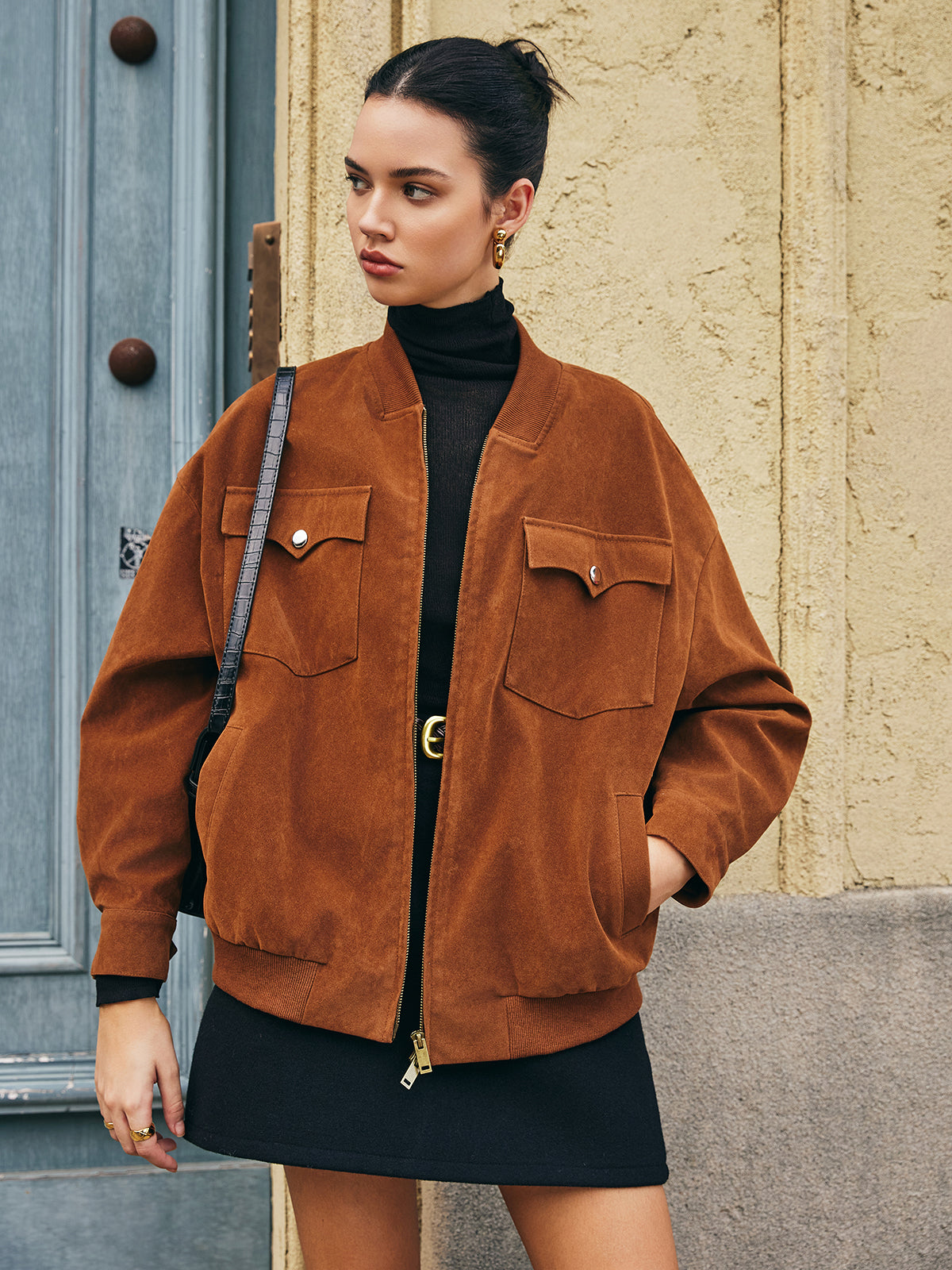 Velina Moda | Bags Zipper Suede Jacket
