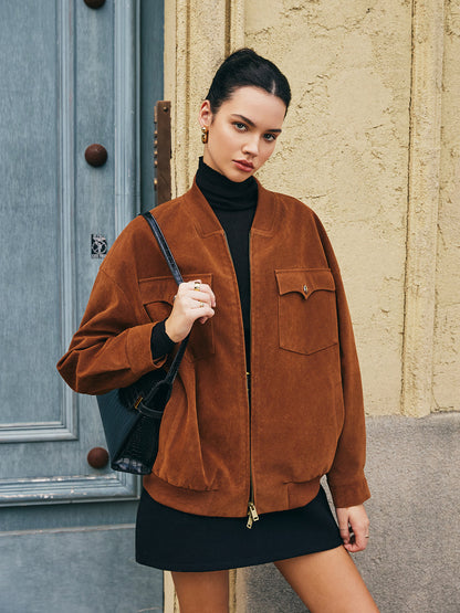 Velina Moda | Bags Zipper Suede Jacket