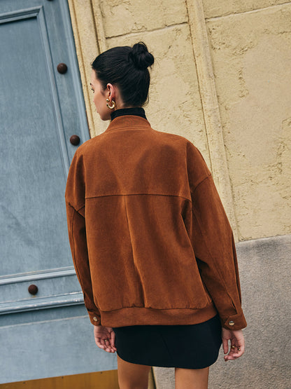 Velina Moda | Bags Zipper Suede Jacket