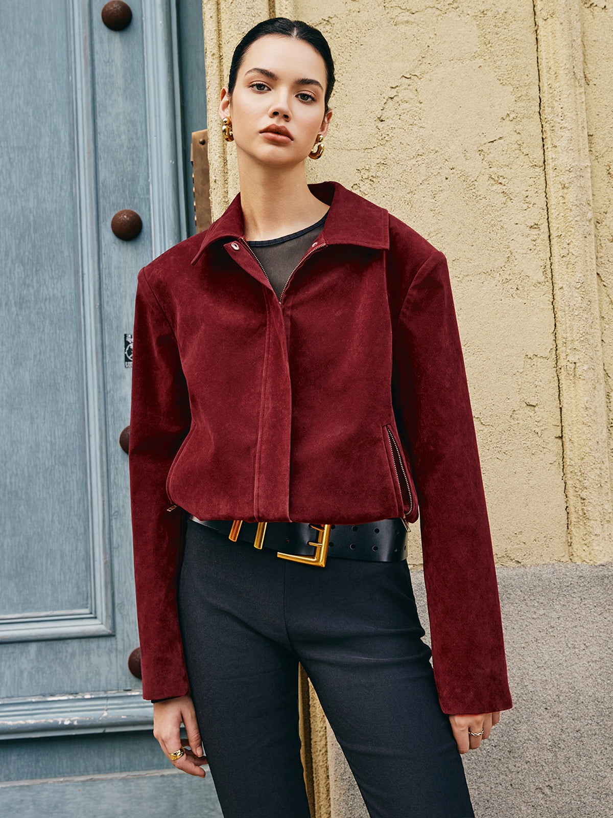 Velina Moda | Bags Revers Suede Jacket