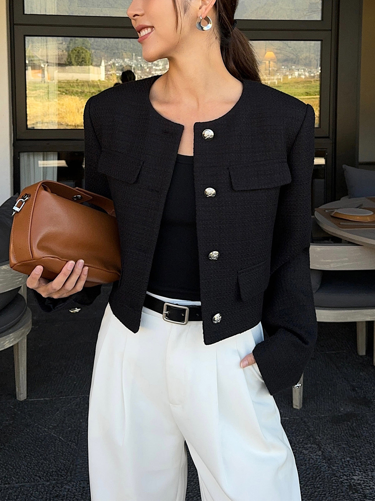 Velina Moda | Down Tweed Jacket