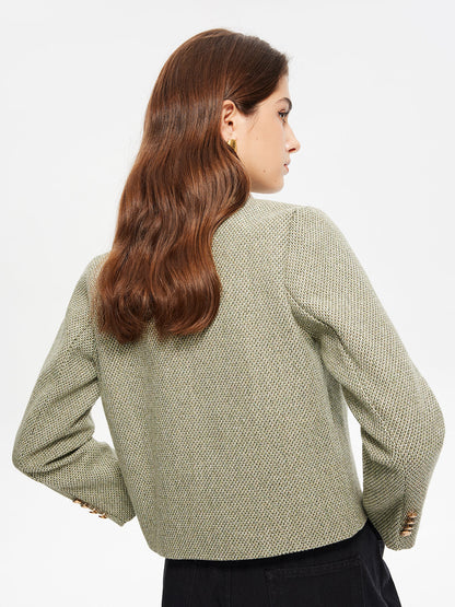 Velina Moda | Neck Pockets Tweed Jacket