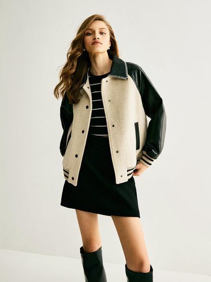 Velina Moda | Wool Blend Panel Jacket