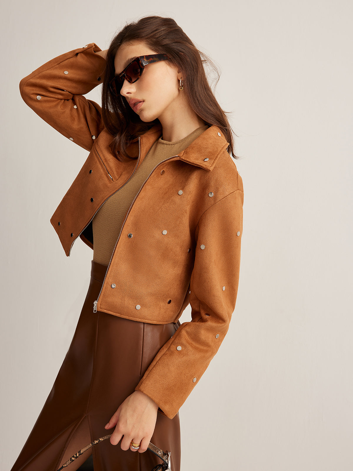 Velina Moda | Zipper Crop Jacket