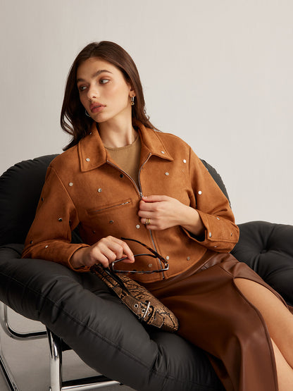 Velina Moda | Zipper Crop Jacket