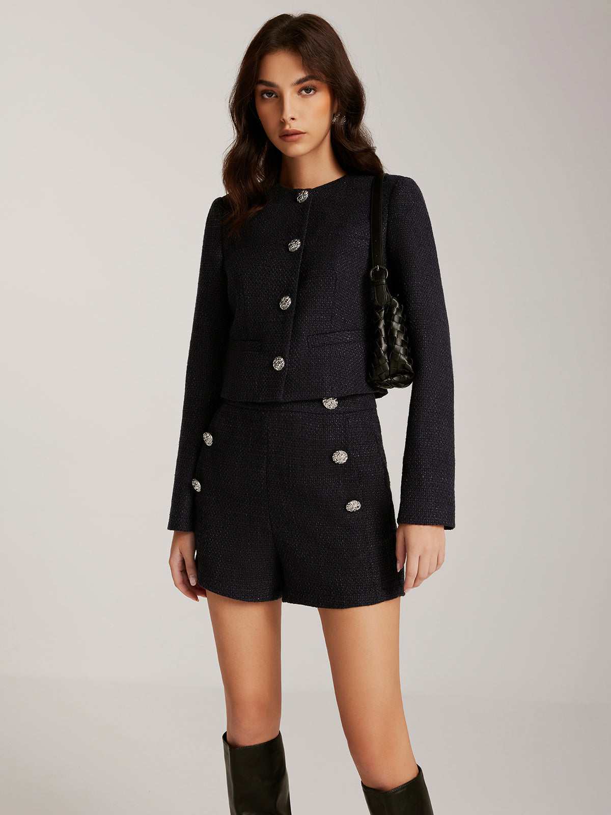 Velina Moda | Down Tweed Short Jacket
