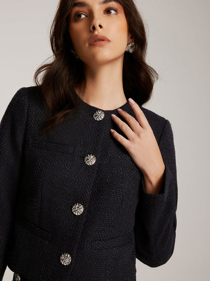 Velina Moda | Down Tweed Short Jacket