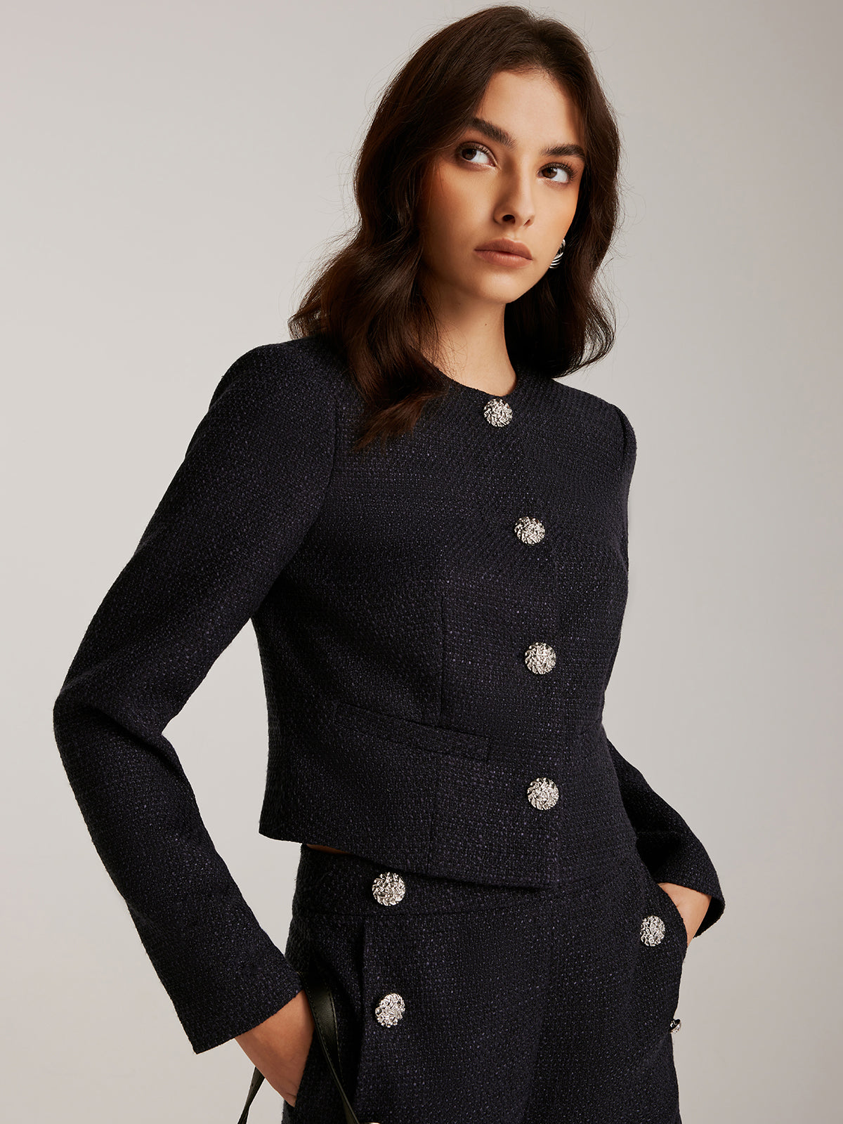 Velina Moda | Down Tweed Short Jacket